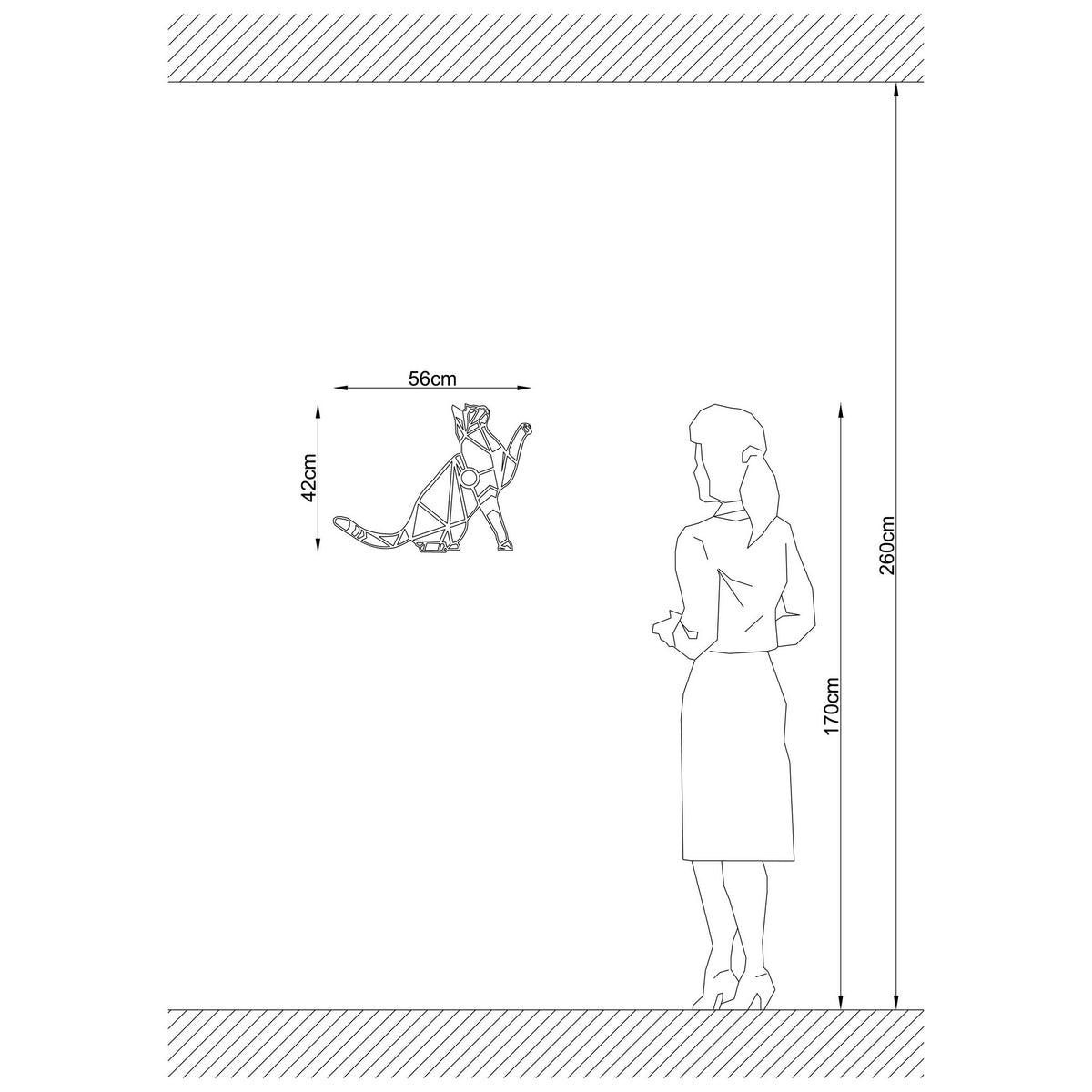 Aplique de pared MDF negro 56x12x42 cm casquillo E27 (2)