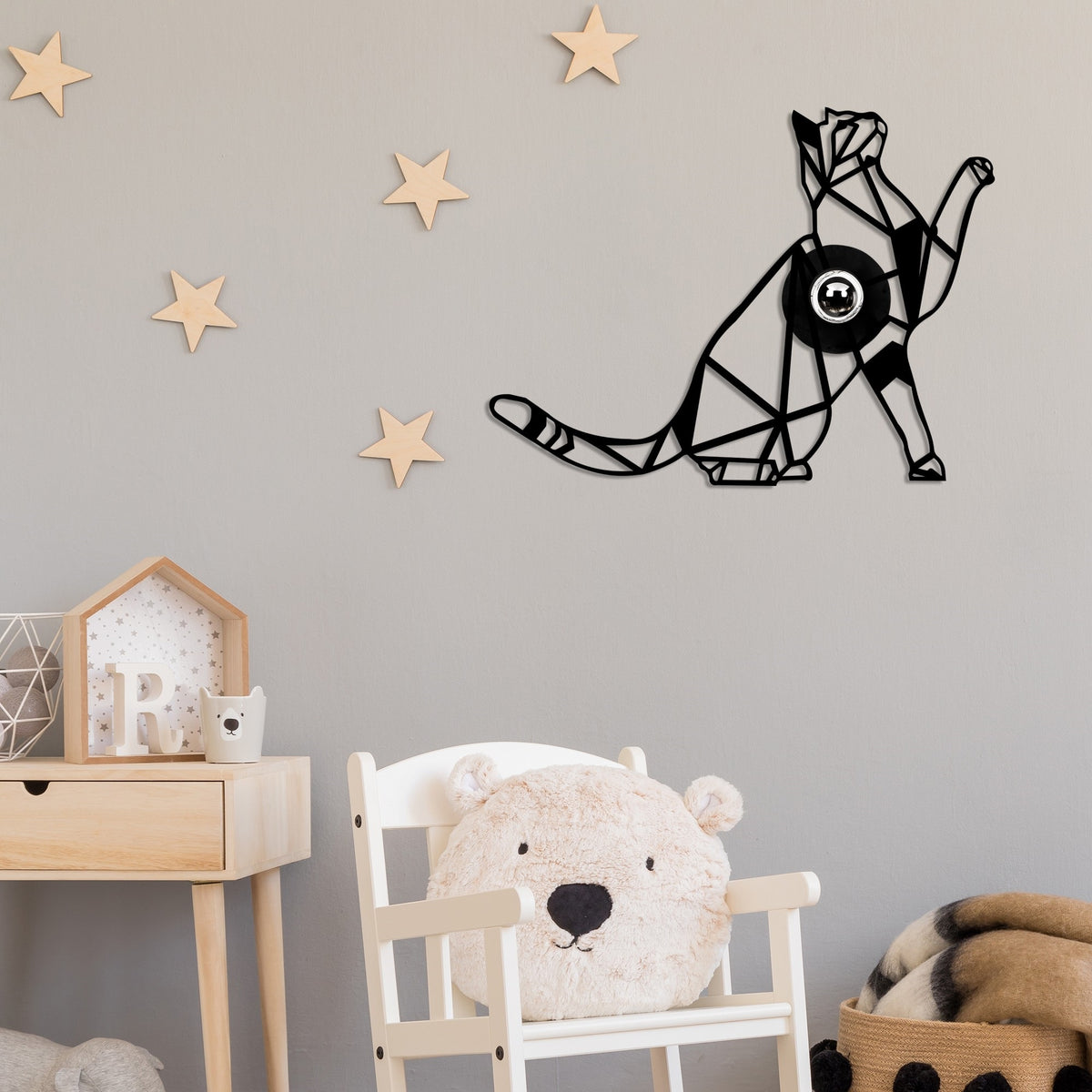 Aplique de pared MDF negro 56x12x42 cm casquillo E27 (7)