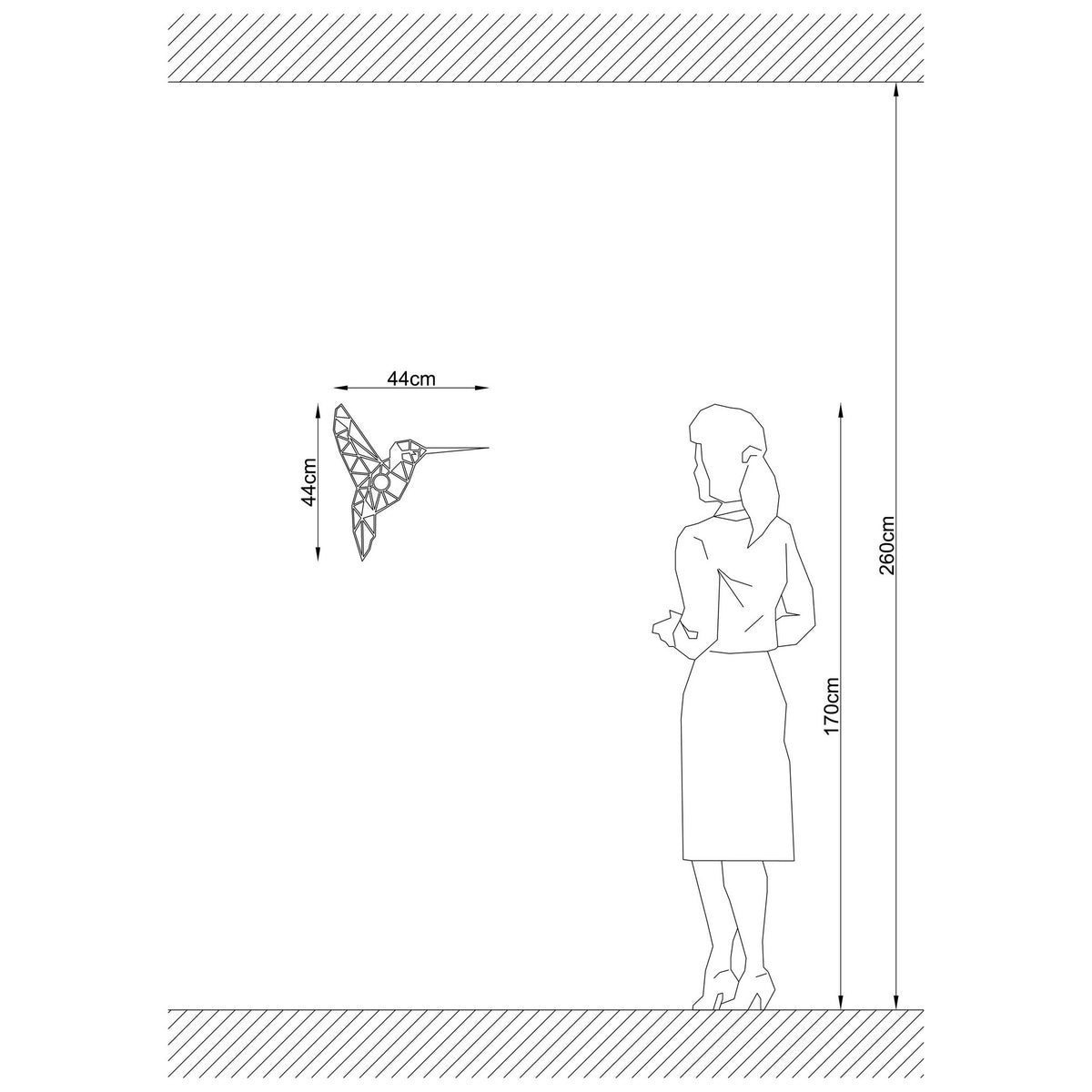 Aplique de pared MDF negro 44x12x44 cm casquillo E27 (2)