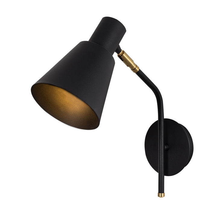 Aplique de pared metal negro 14x36x40 cm casquillo E27