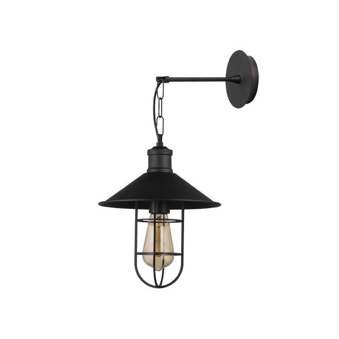 Aplique de pared metal negro 25x25x40 cm casquillo E27