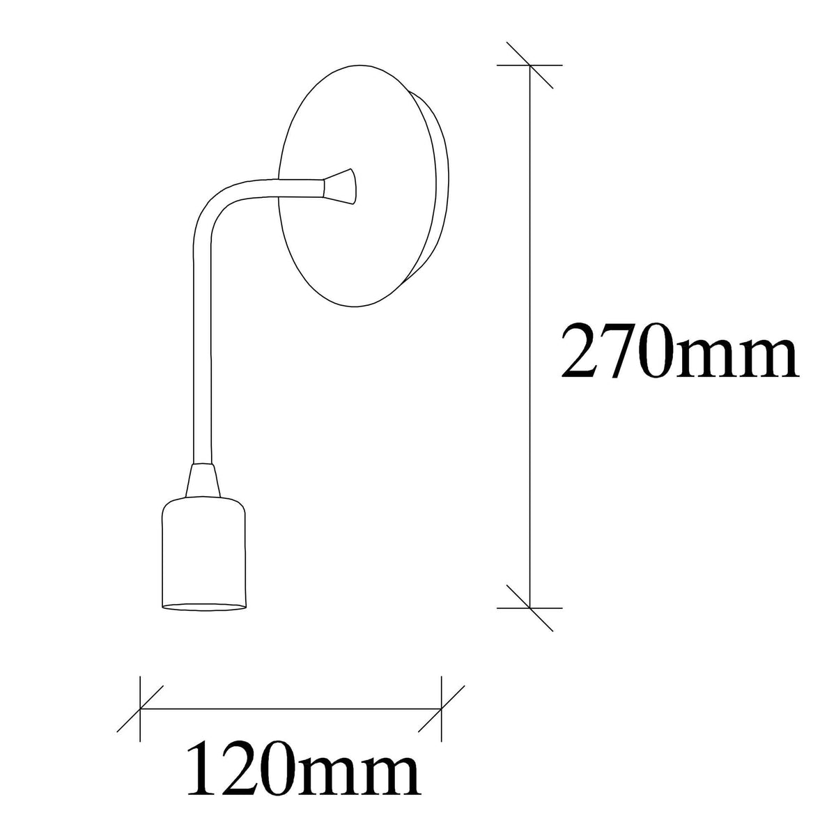 Aplique de pared hierro negro 6x12x27 cm casquillo E27 (2)