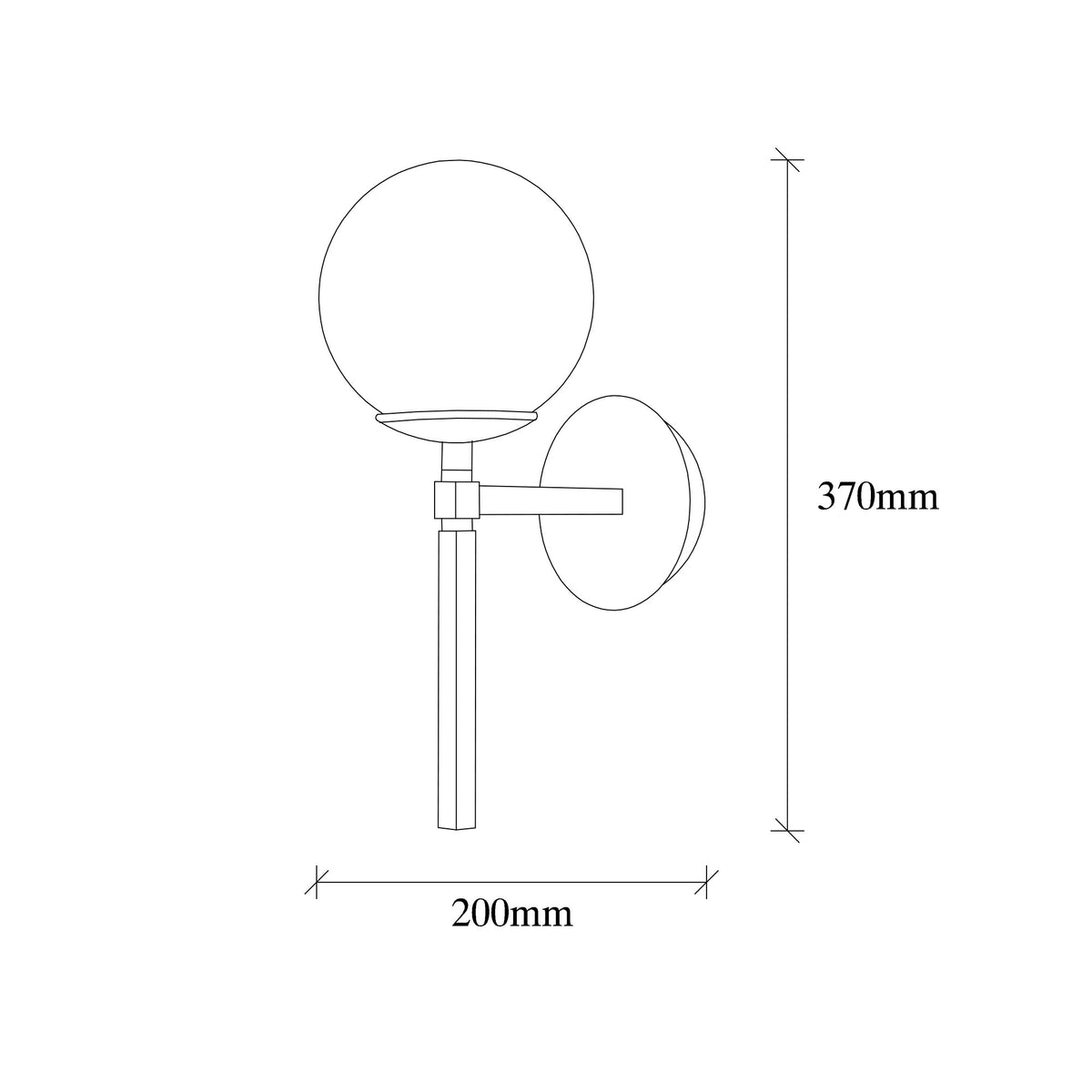 Aplique de pared metal negro blanco 15x20x37 cm casquillo E27 (2)