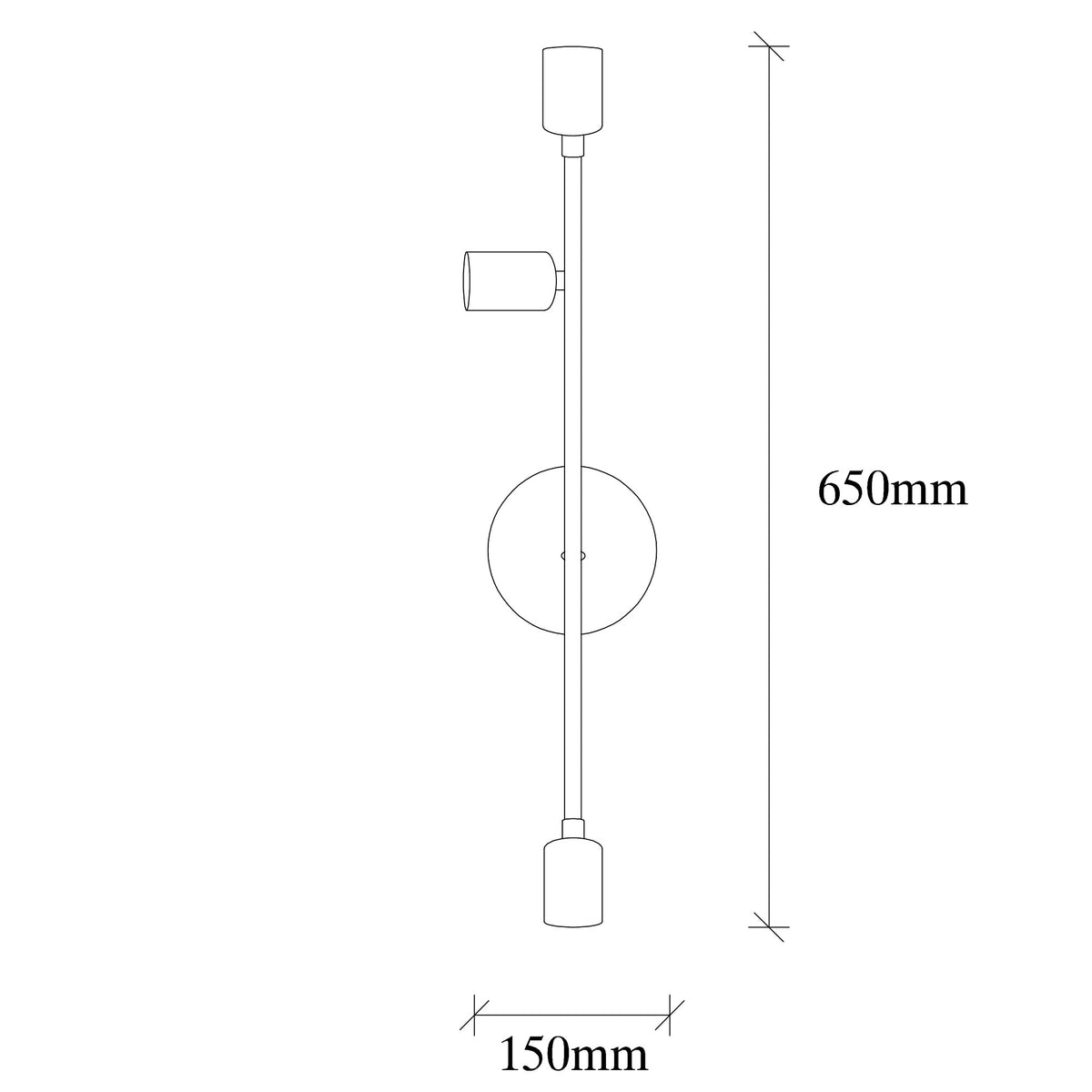 Aplique de pared extensión izquierda metal blanco 15x15x65 cm (2)
