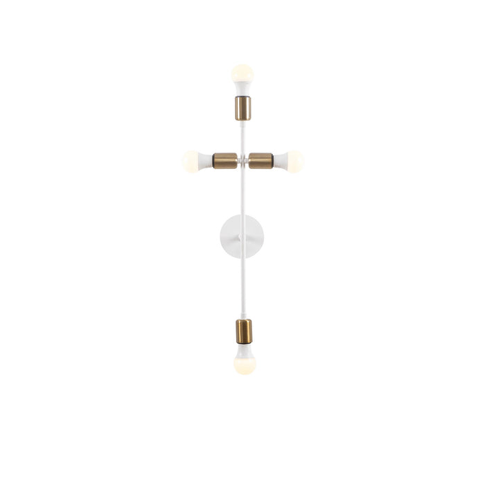 Aplique de pared metal blanco 20x15x62 cm 4 casquillos E27