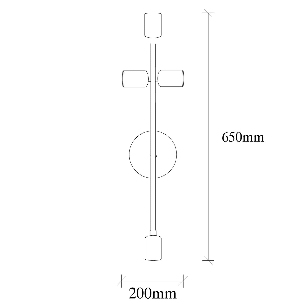 Aplique de pared metal blanco 20x15x62 cm 4 casquillos E27 (2)