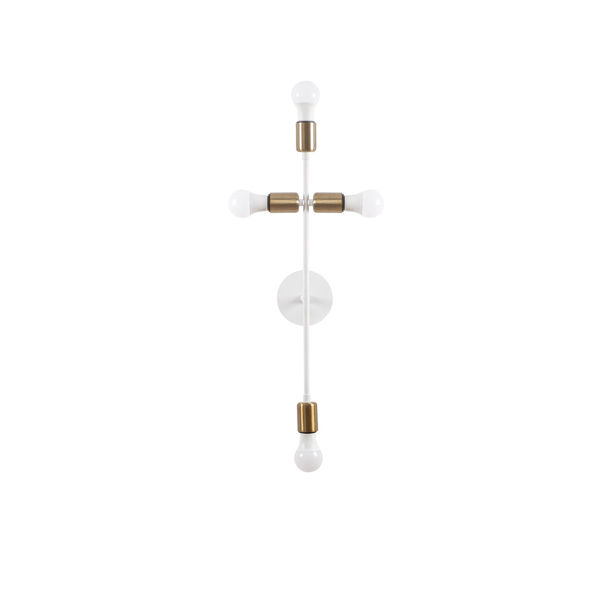 Aplique de pared metal blanco 20x15x62 cm 4 casquillos E27 (3)