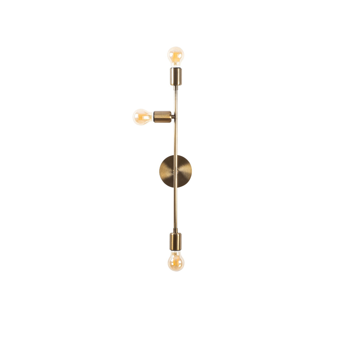 Aplique de pared metal vintage 15x15x65 cm 3 casquillos E27 (3)