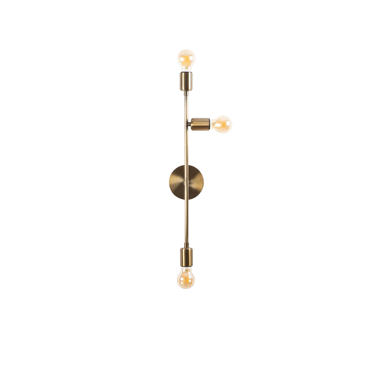 Aplique de pared hierro vintage 15x15x65 cm 3 casquillos E27 (3)