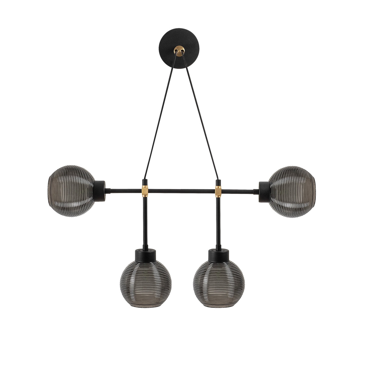 Aplique de pared metal negro humo 78x15x65 cm casquillo E27 (3)