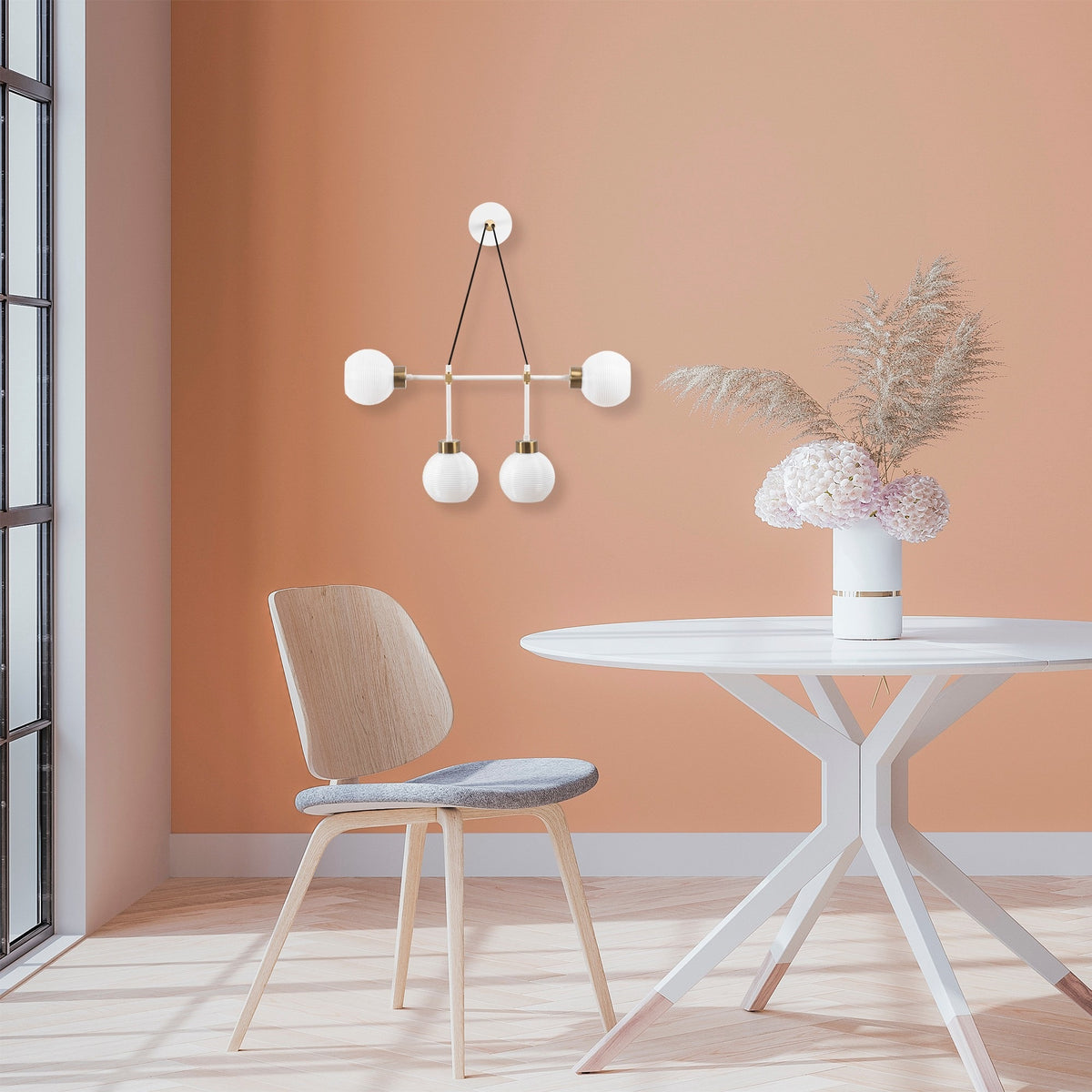 Aplique de pared metal vintage blanco 78x15x65 cm casquillo E27 (6)