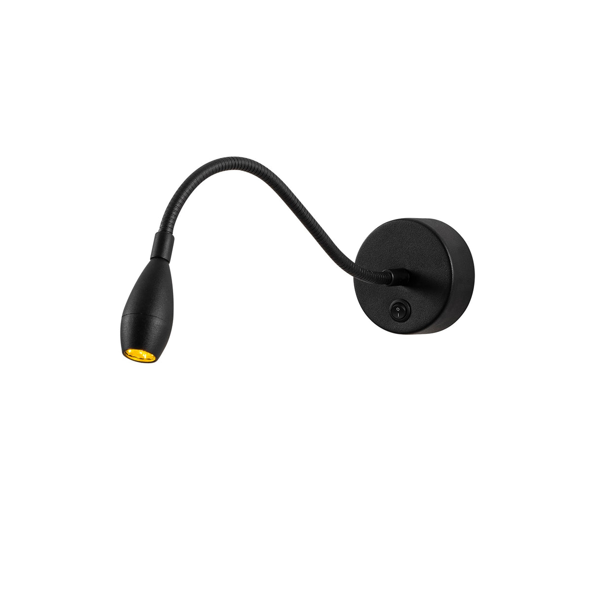 Aplique de pared redondo metal negro 8x38x15 cm LED 2700K