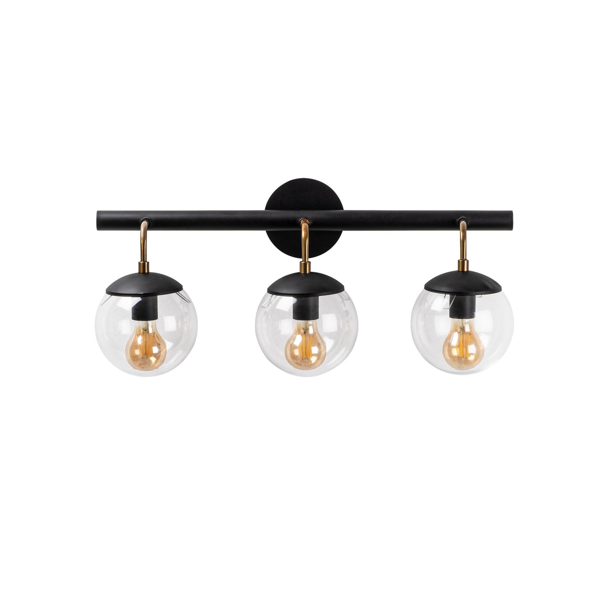 Aplique de pared metal negro 61x28x20 cm 3 casquillos E27 (3)