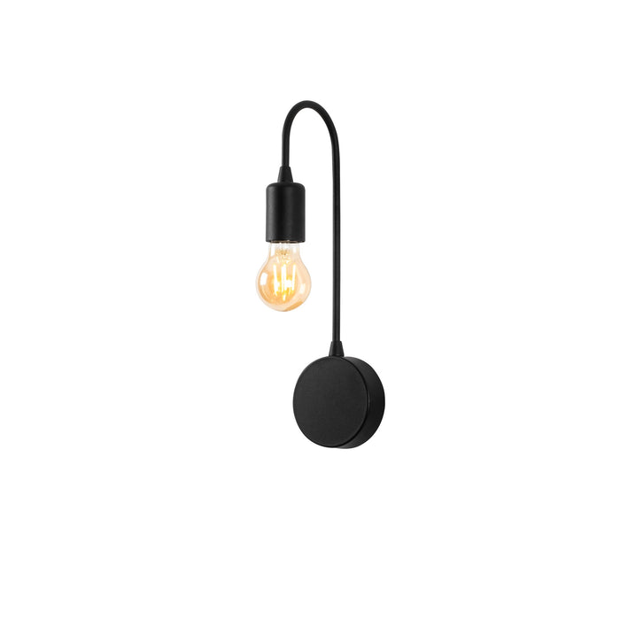 Aplique de pared metal negro 10x14x38 cm casquillo E27