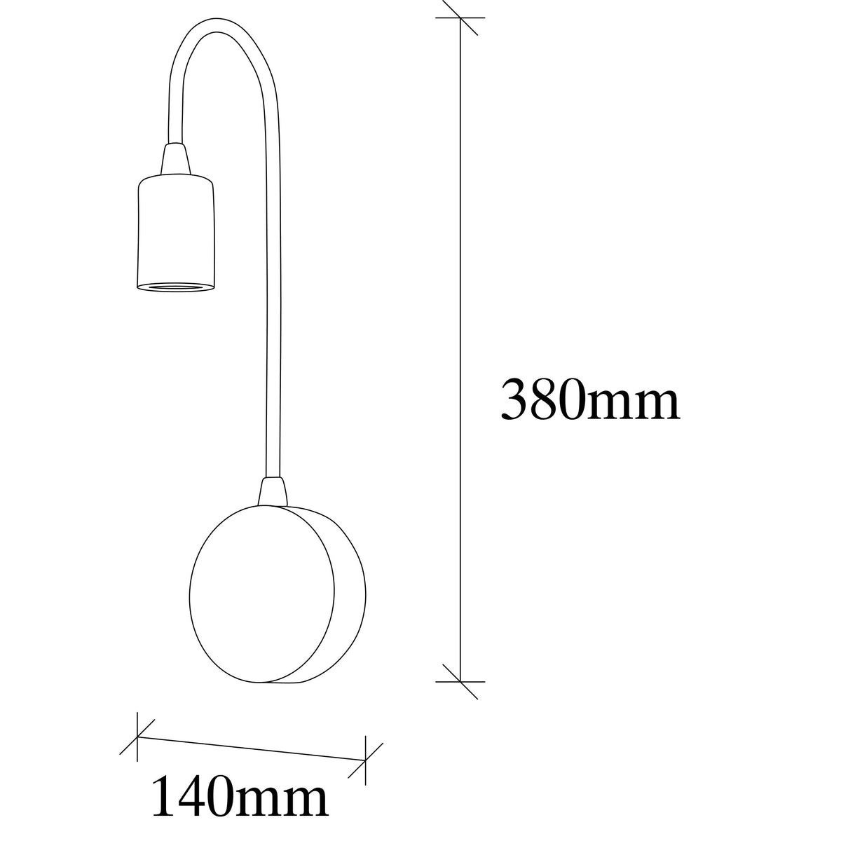 Aplique de pared metal negro 10x14x38 cm casquillo E27 (2)