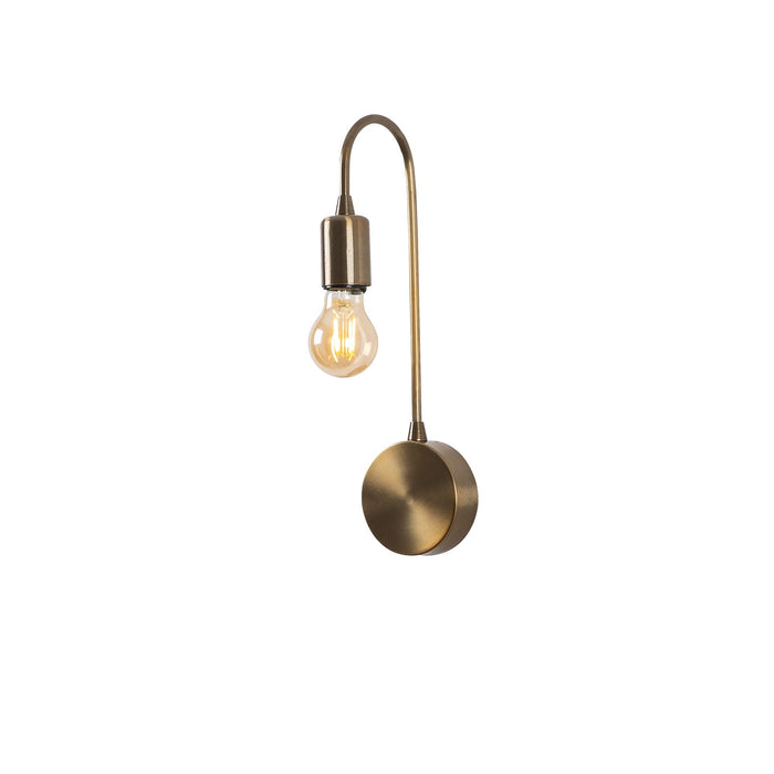 Aplique de pared metal vintage oro 10x14x38 cm casquillo E27