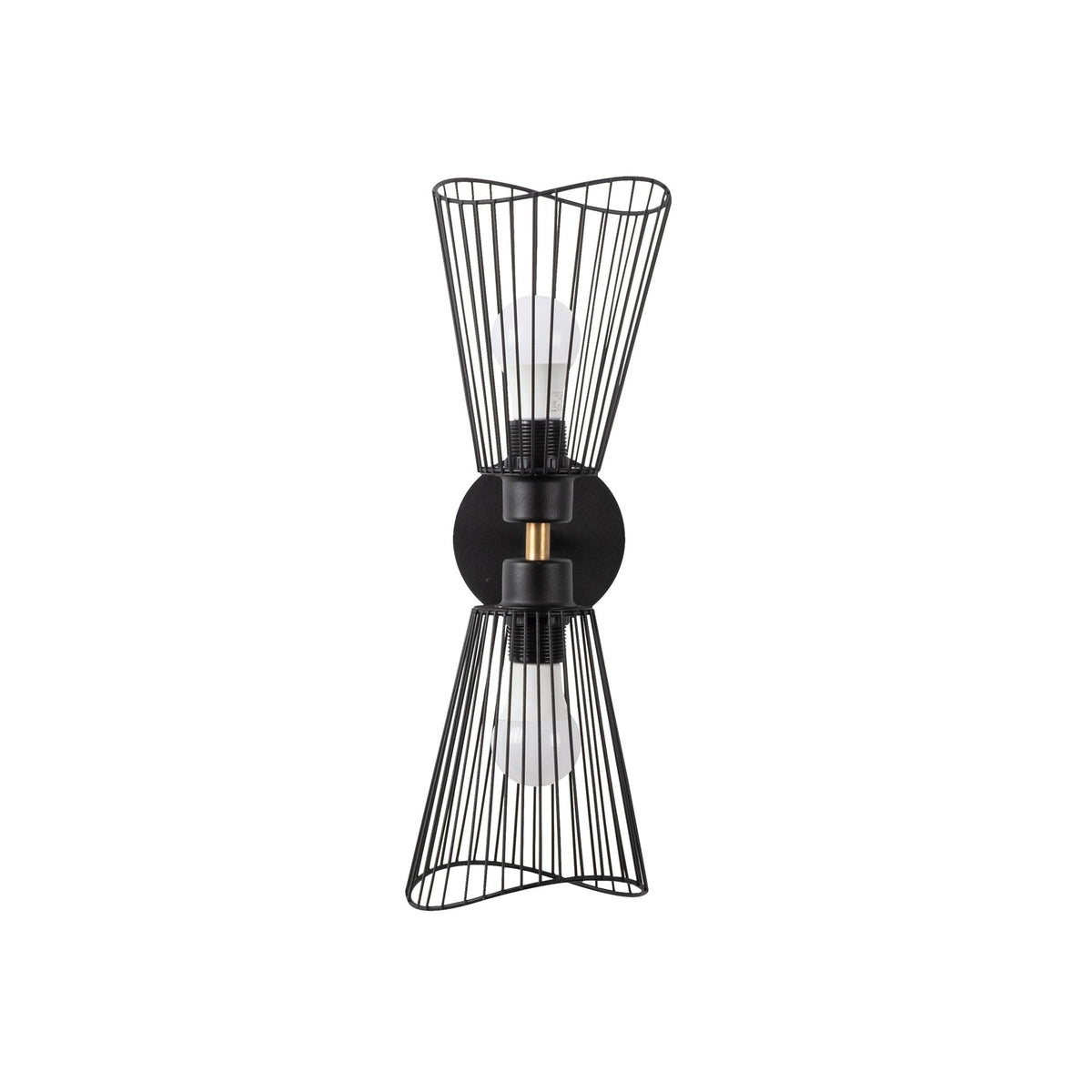 Aplique de pared metal negro 16x16x48 cm 2 casquillos E27 (3)
