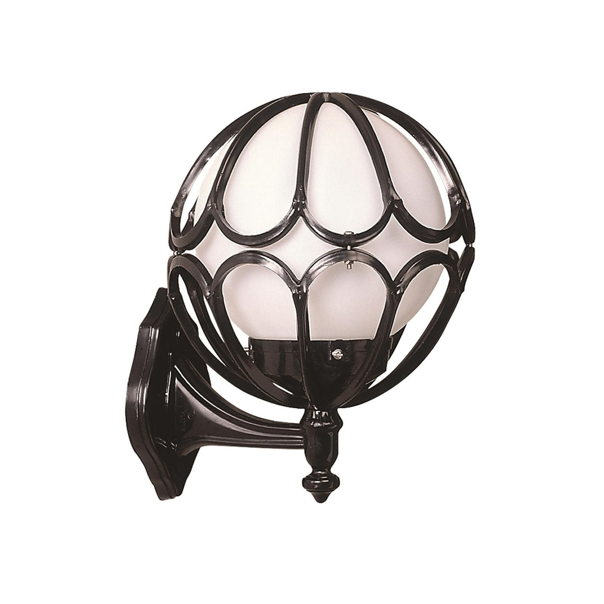 Aplique de pared exterior ABS negro 28x23x34 cm casquillo E27