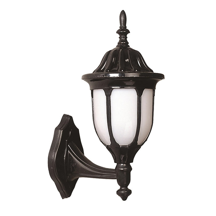 Aplique de pared exterior ABS negro 23x16x36 cm casquillo E27