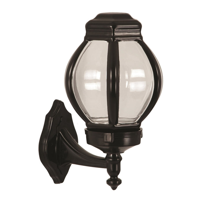Aplique de pared exterior ABS negro 27x23x30 cm casquillo E27