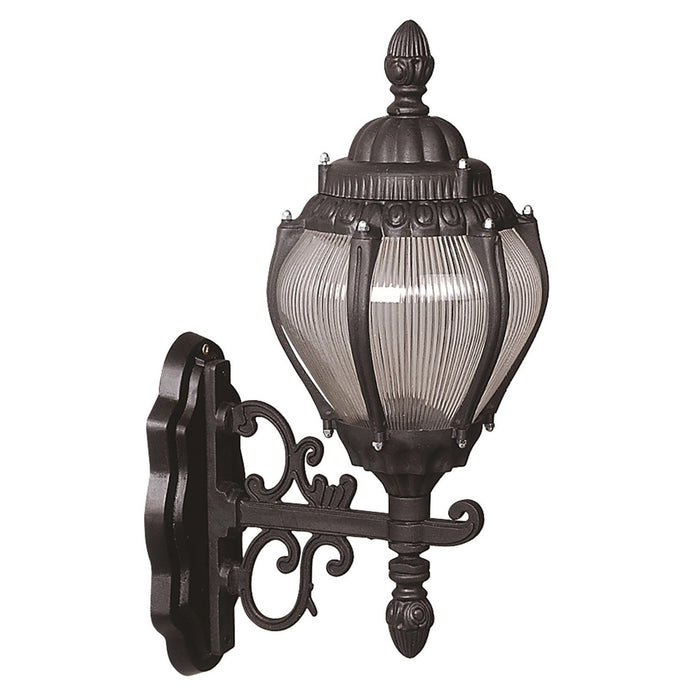 Aplique de pared exterior ABS negro 27x20x47 cm casquillo E27
