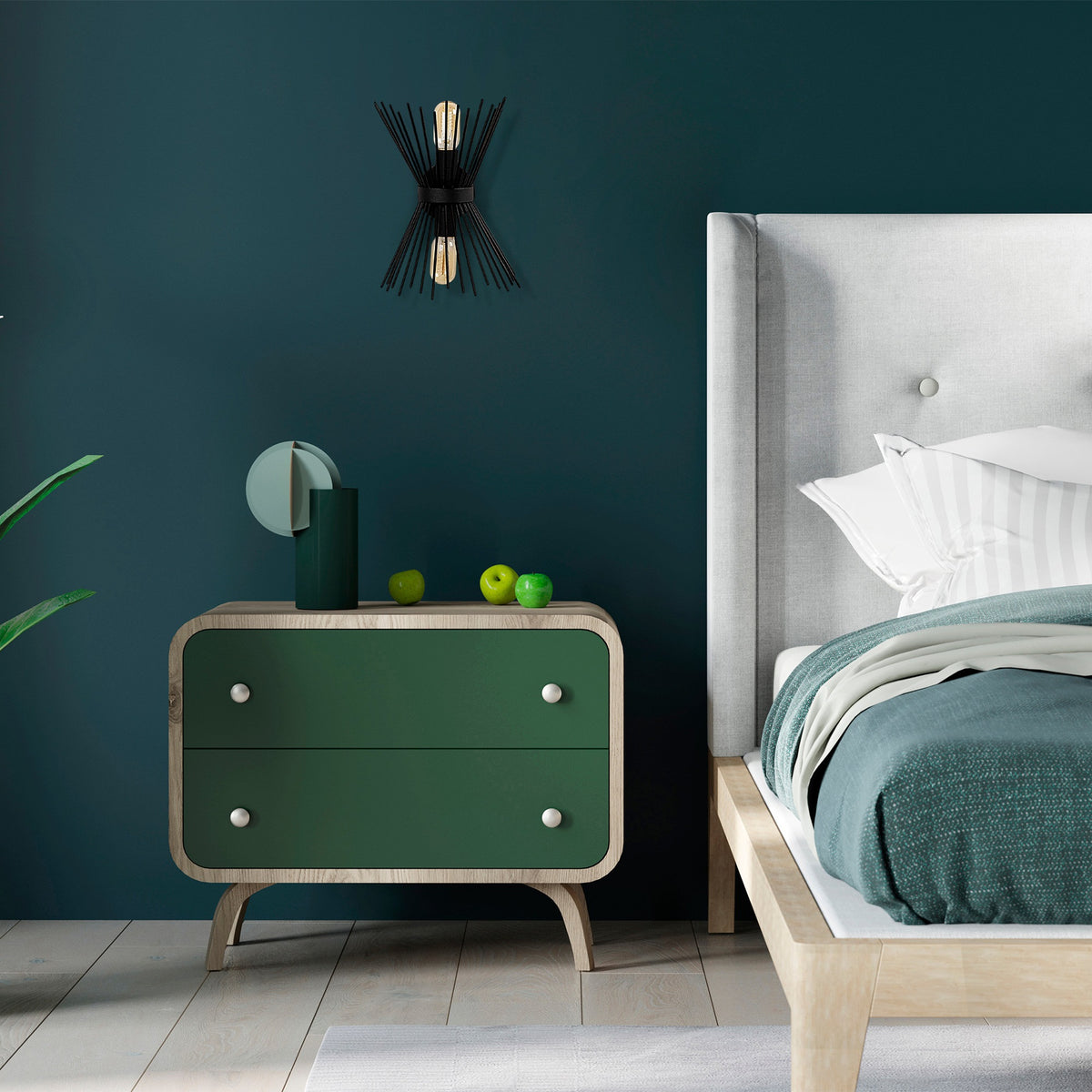 Aplique de pared metal negro 23x16x33 cm 2 casquillos E27 (9)