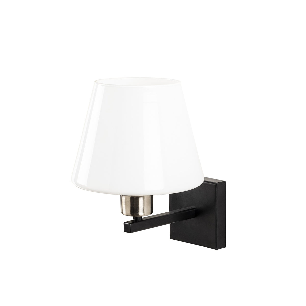 Aplique de pared metal negro nickel blanco 22x25x25 cm E27