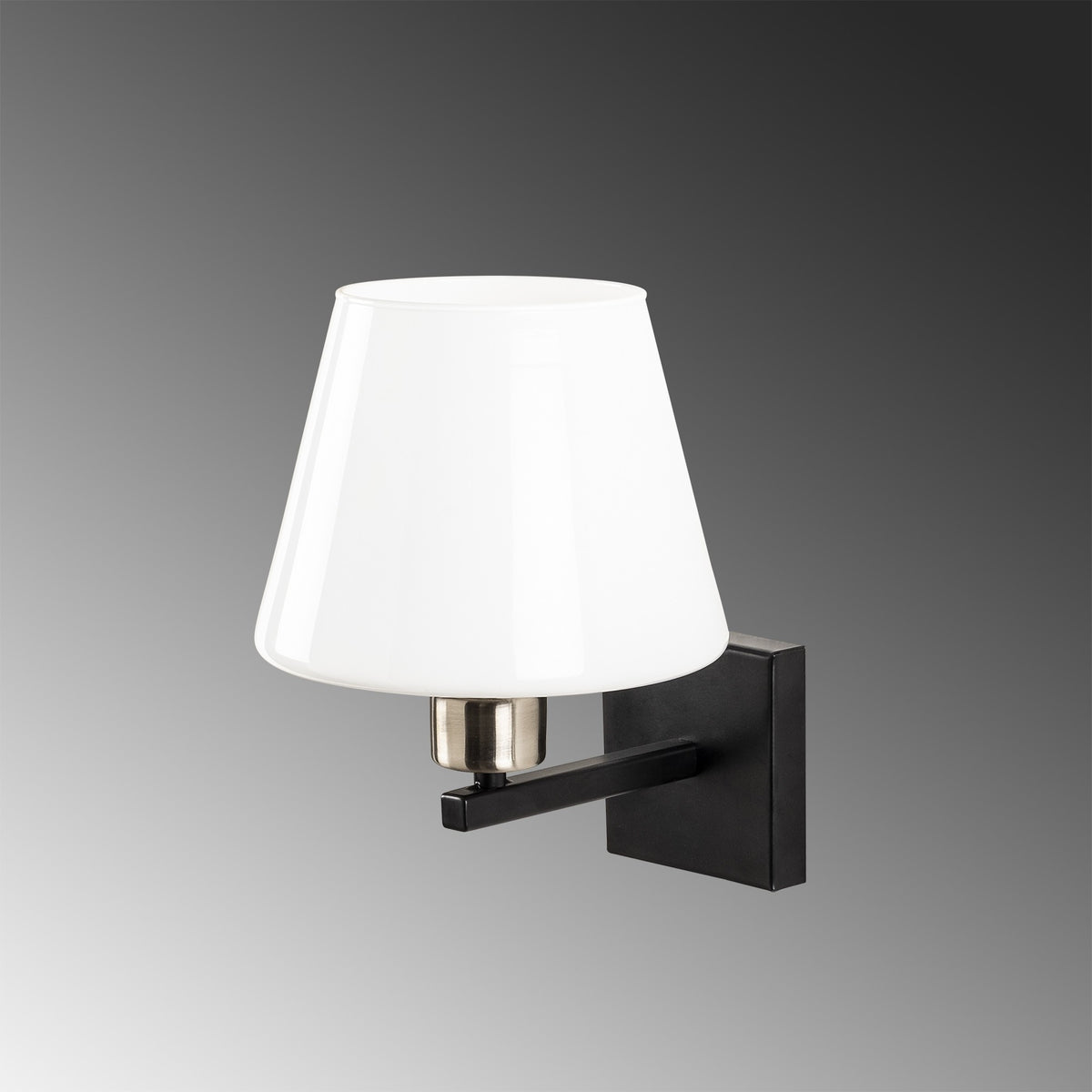 Aplique de pared metal negro nickel blanco 22x25x25 cm E27 (4)