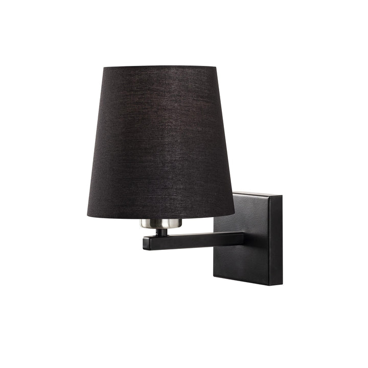 Aplique de pared pantalla negra metal negro 18x24x30 cm E27