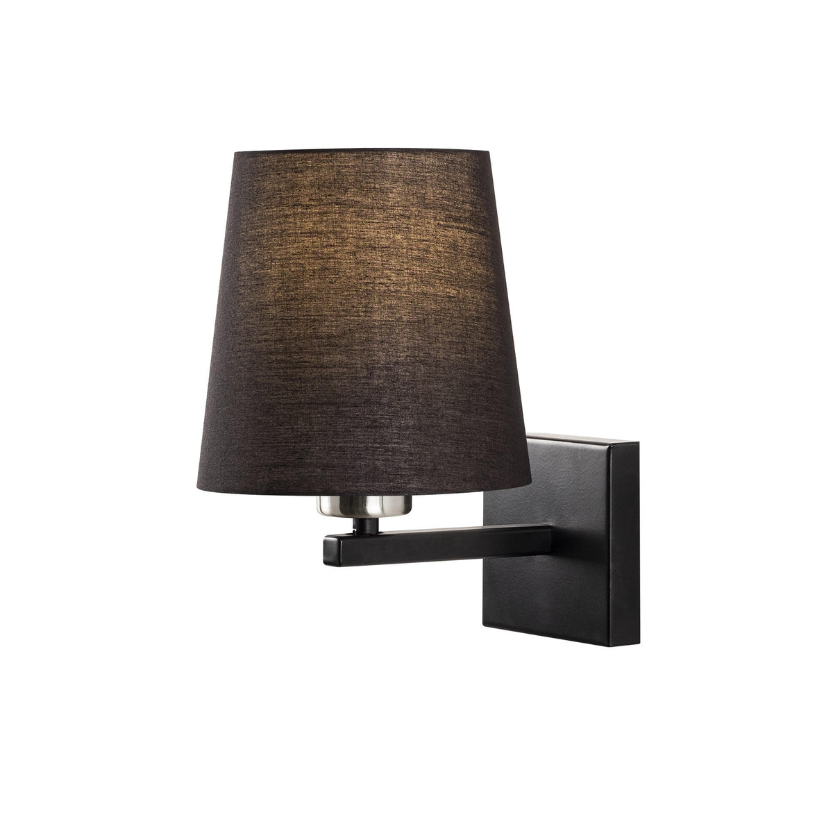 Aplique de pared pantalla negra metal negro 18x24x30 cm E27 (3)