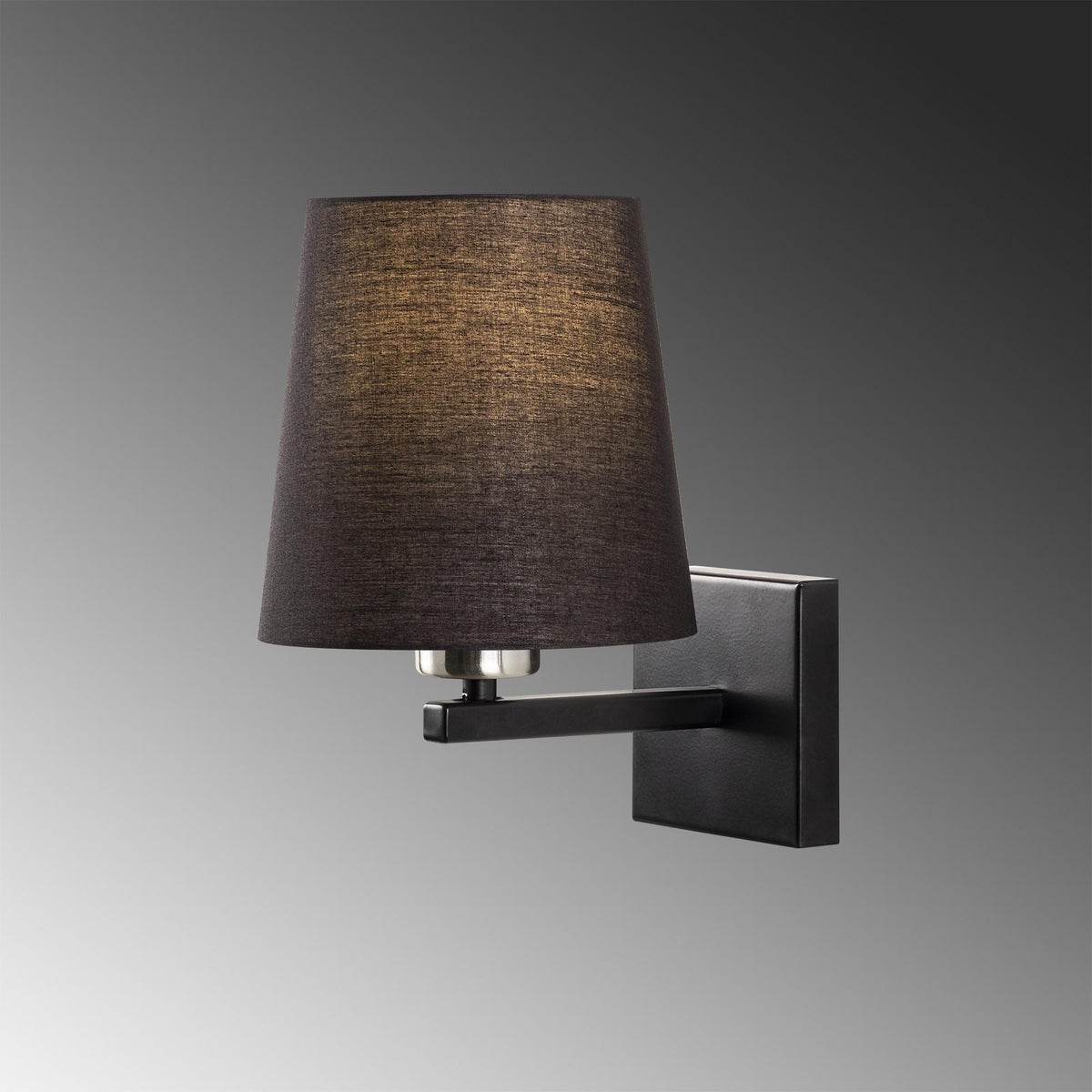 Aplique de pared pantalla negra metal negro 18x24x30 cm E27 (4)
