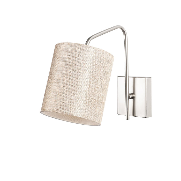 Aplique de pared metal nickel crema 14x27x24 cm casquillo E27