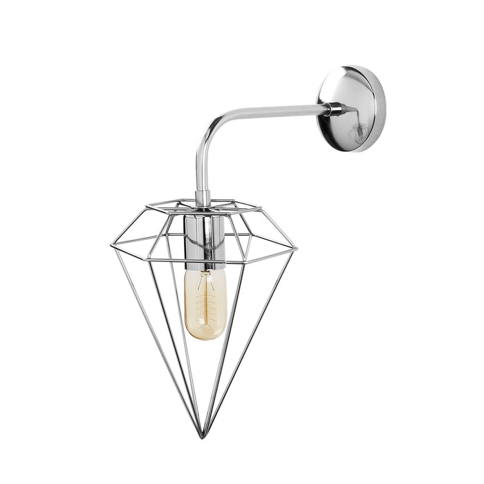 Aplique de pared hierro cromado 20x37x43 cm casquillo E27