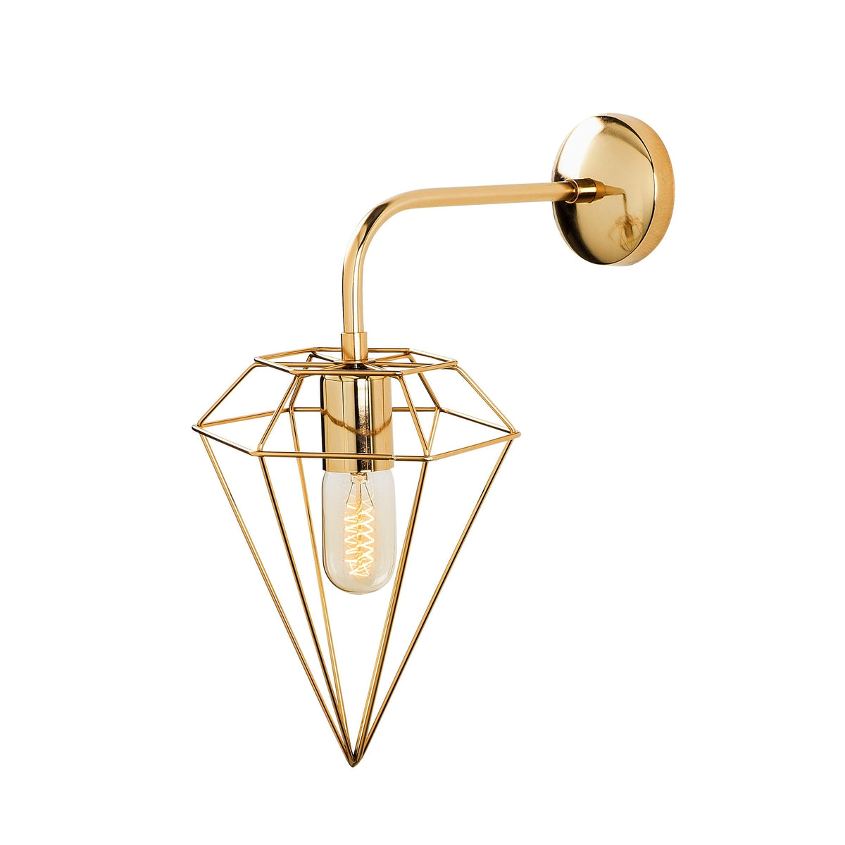 Aplique de pared metal oro 20x37x43 cm casquillo E27 (3)