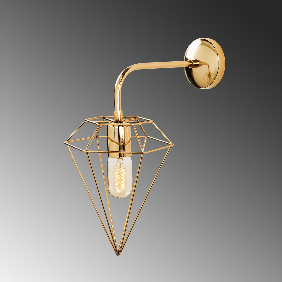 Aplique de pared metal oro 20x37x43 cm casquillo E27 (4)