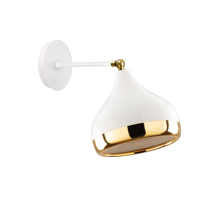 Aplique de pared metal blanco oro 17x28x28 cm casquillo E27