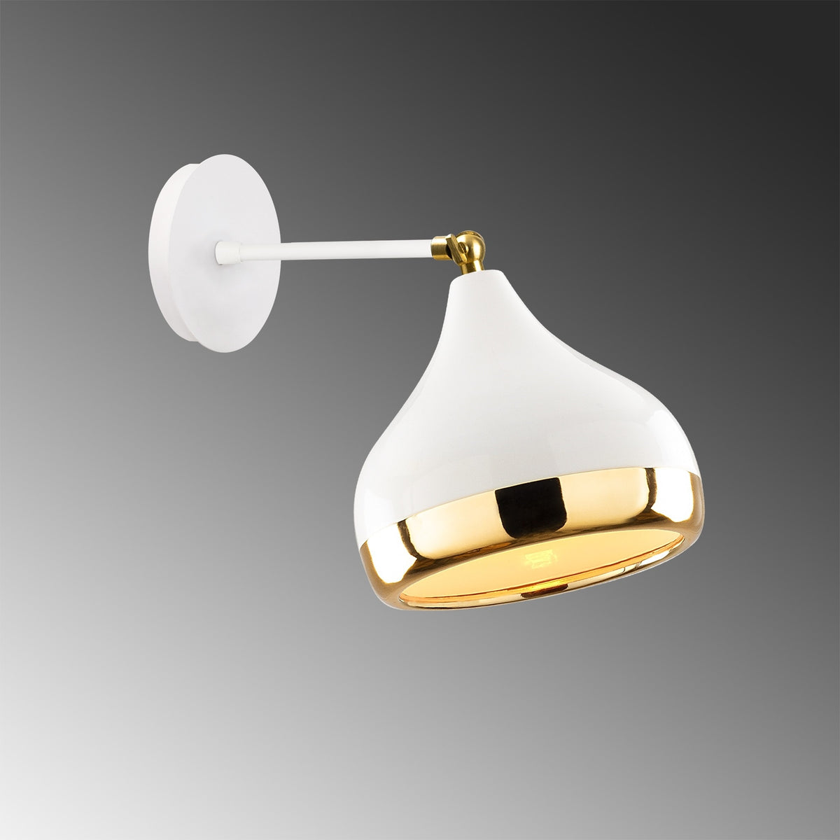 Aplique de pared metal blanco oro 17x28x28 cm casquillo E27 (4)