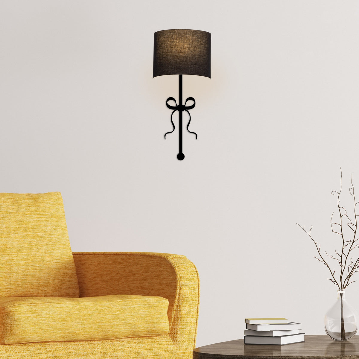 Aplique de pared metal negro 15x28x57 cm casquillo E27 (6)