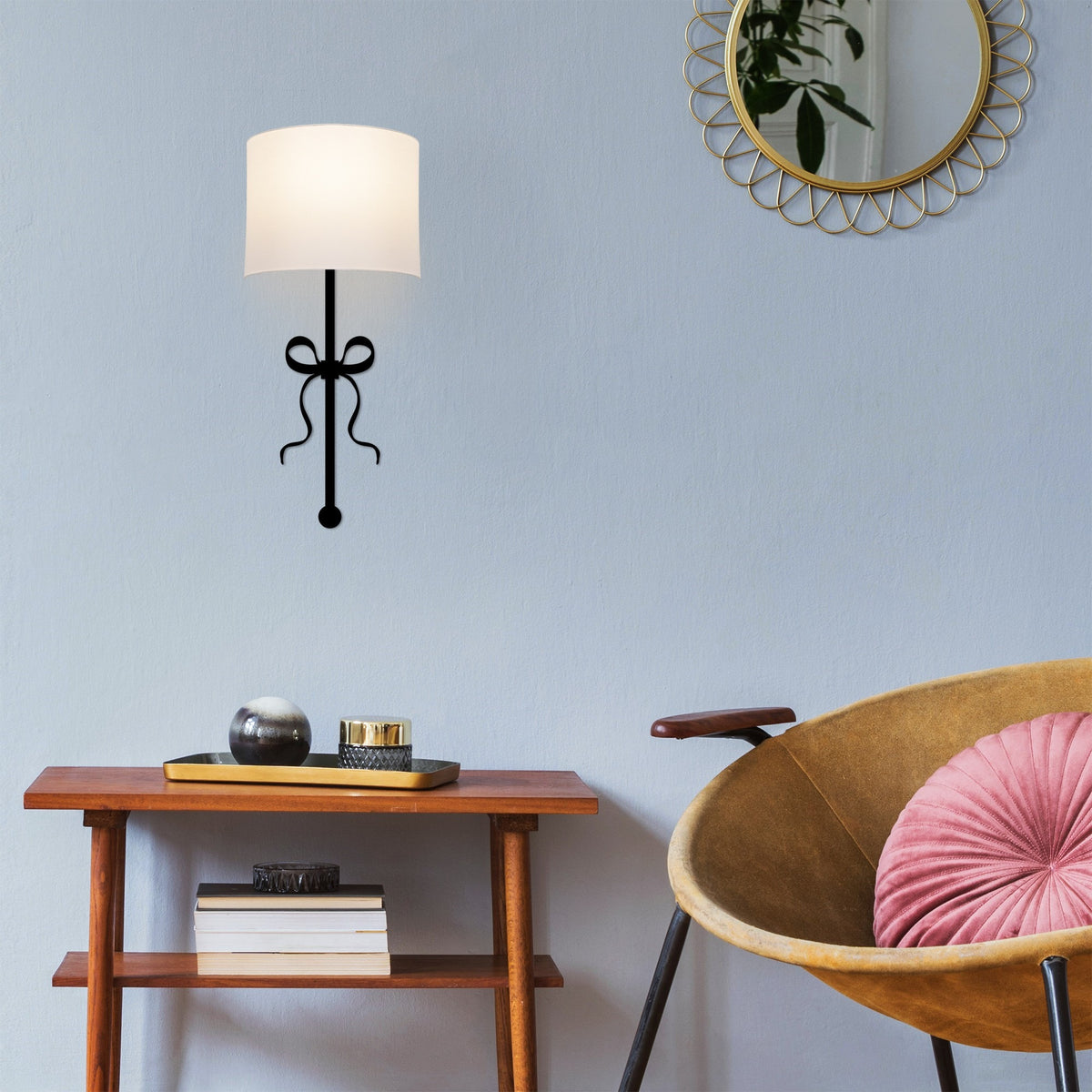 Aplique de pared metal blanco negro 15x28x57 cm casquillo E27 (6)