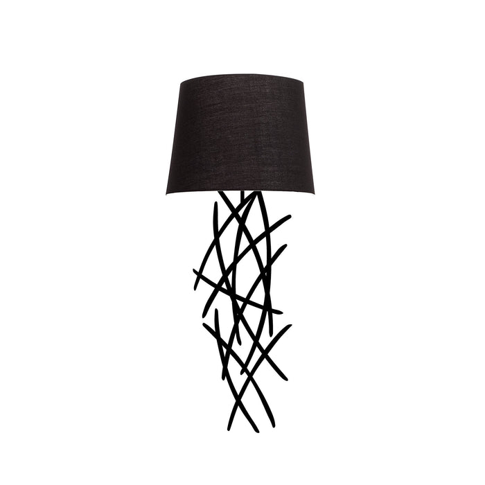 Aplique de pared hierro negro 15x28x72 cm casquillo E27