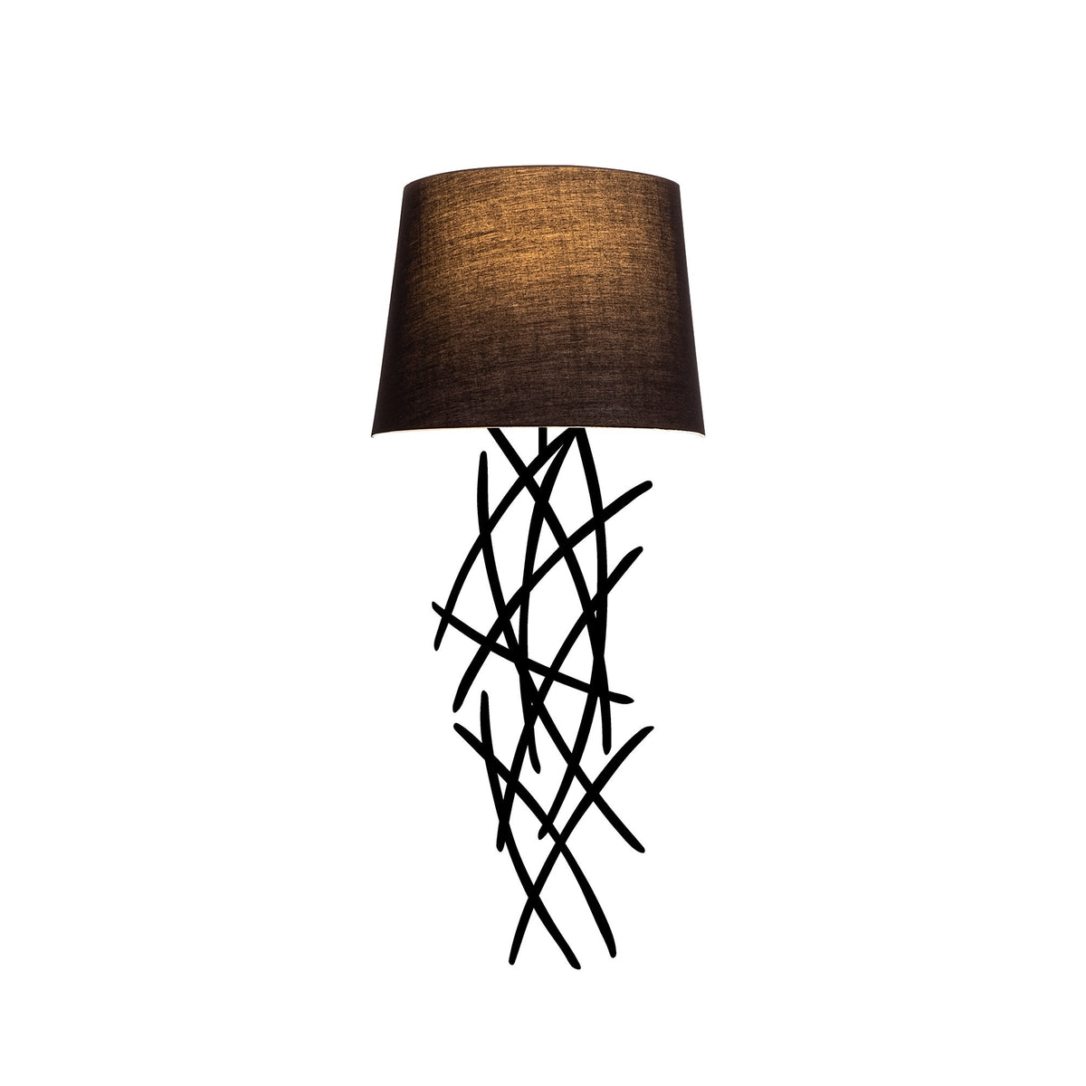 Aplique de pared hierro negro 15x28x72 cm casquillo E27 (3)