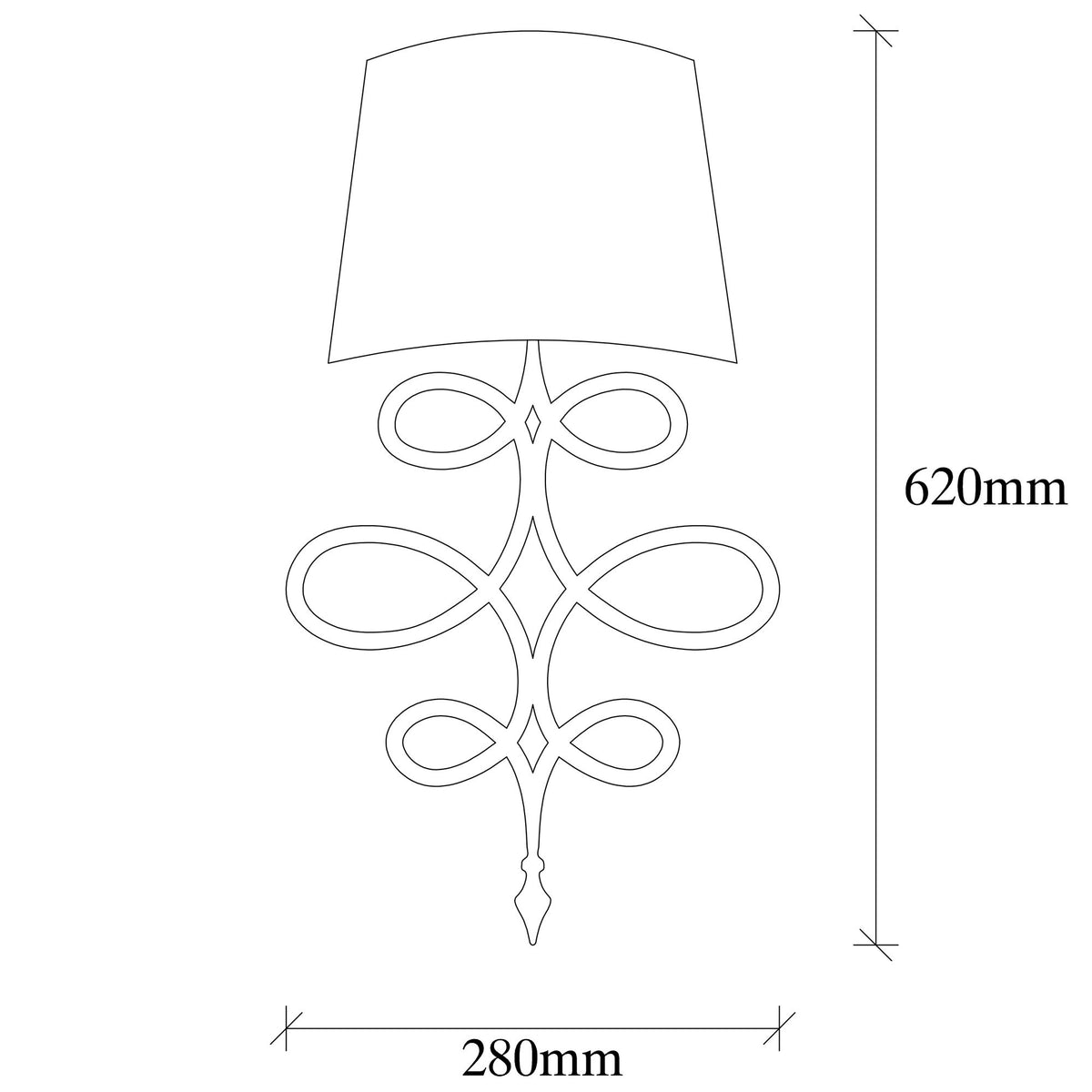 Aplique de pared metal negro 15x28x62 cm casquillo E27 (2)