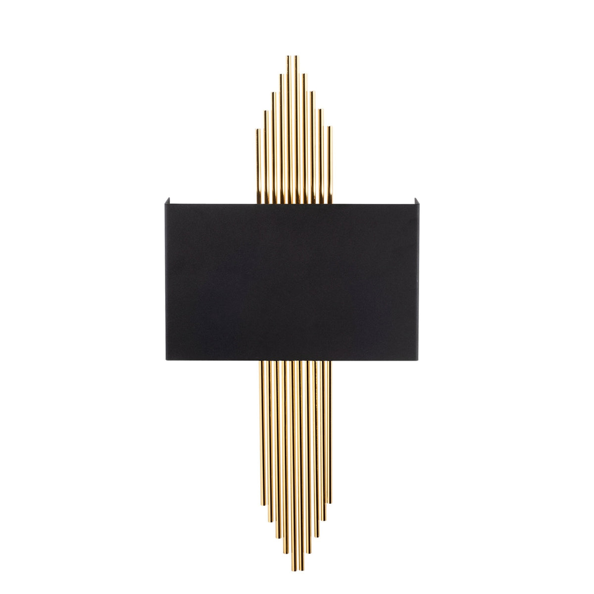 Aplique de pared recto metal negro oro 75x10x22 cm E27