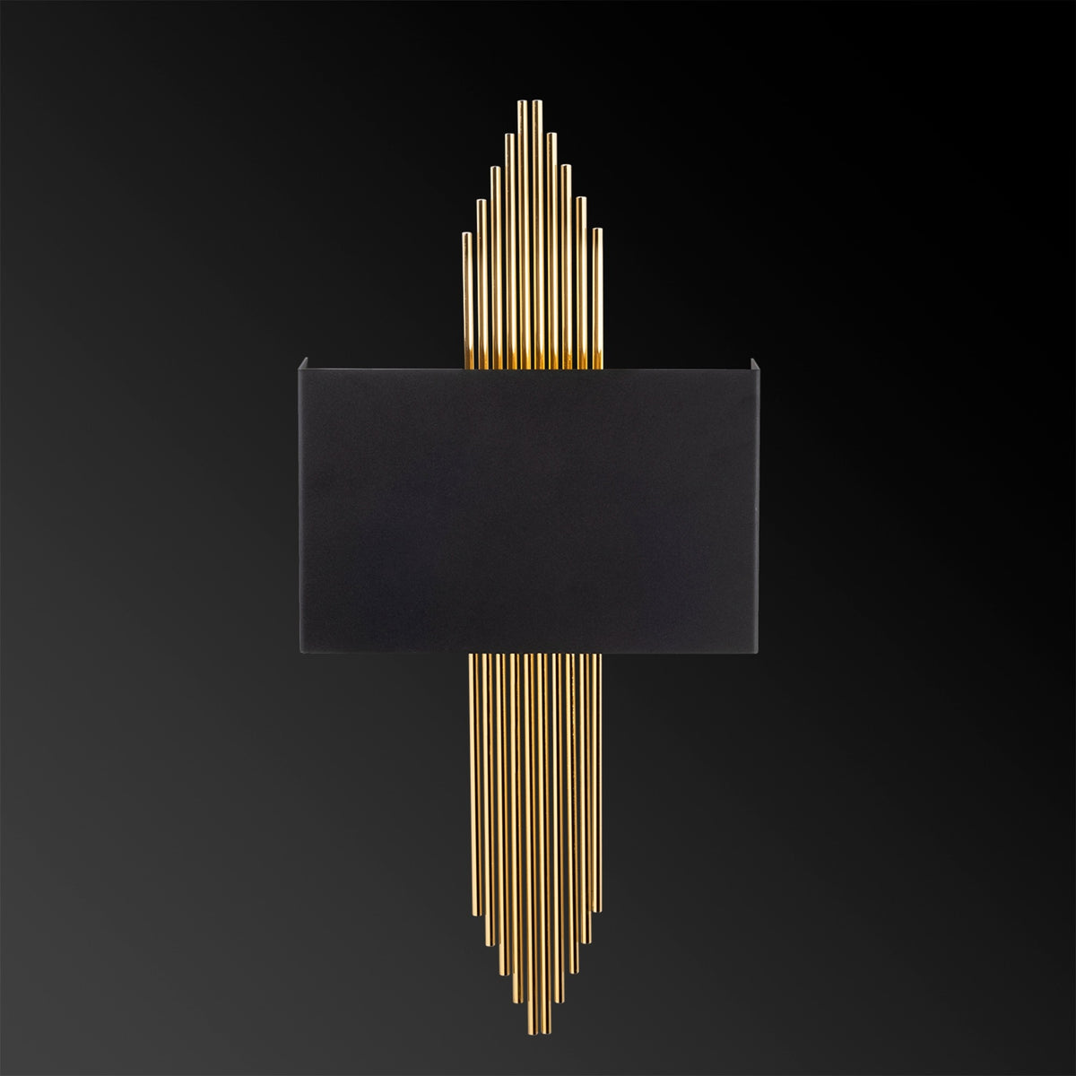 Aplique de pared recto metal negro oro 75x10x22 cm E27 (4)