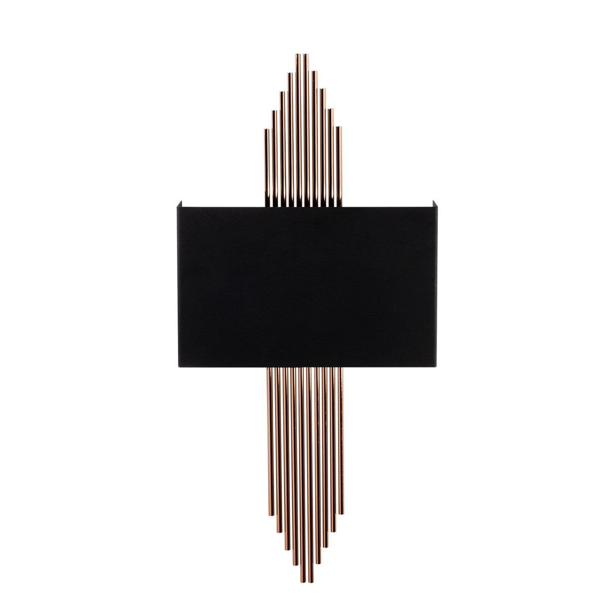 Aplique de pared recto metal negro cobre 75x10x22 cm E27