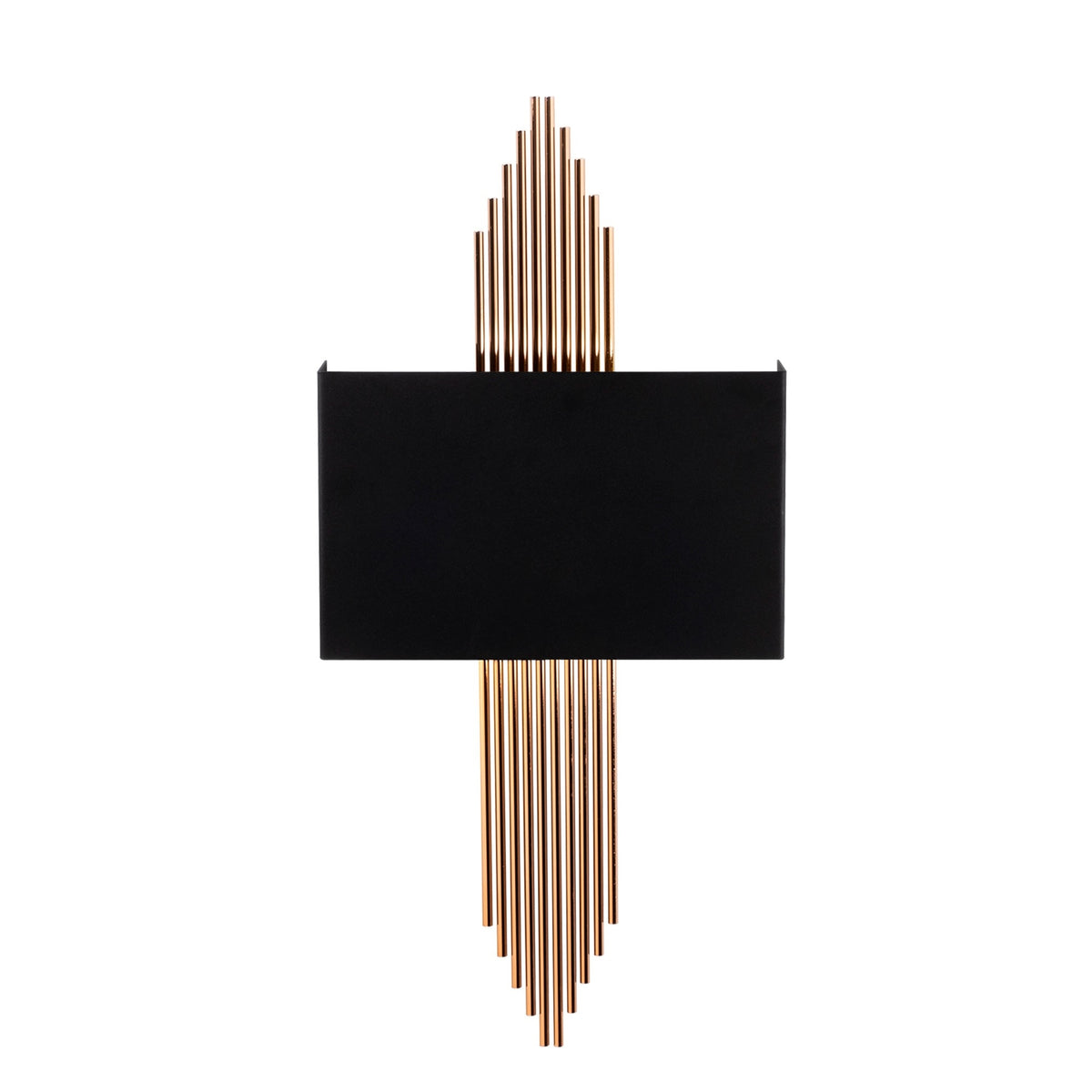 Aplique de pared recto metal negro cobre 75x10x22 cm E27 (3)