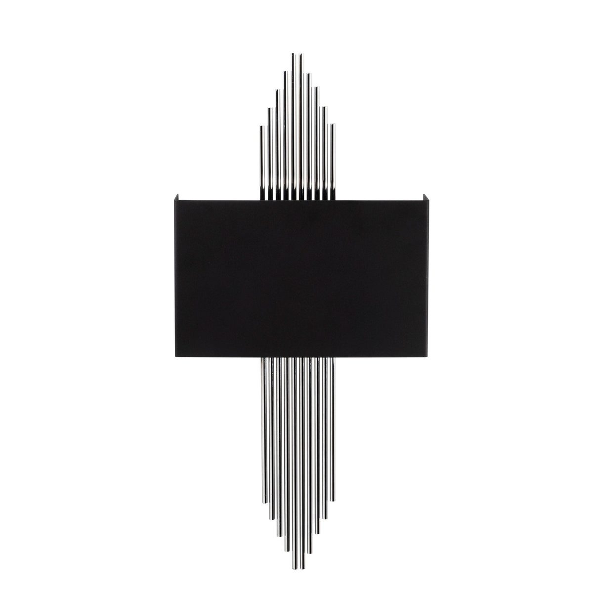 Aplique de pared recto metal negro plata 75x10x22 cm E27