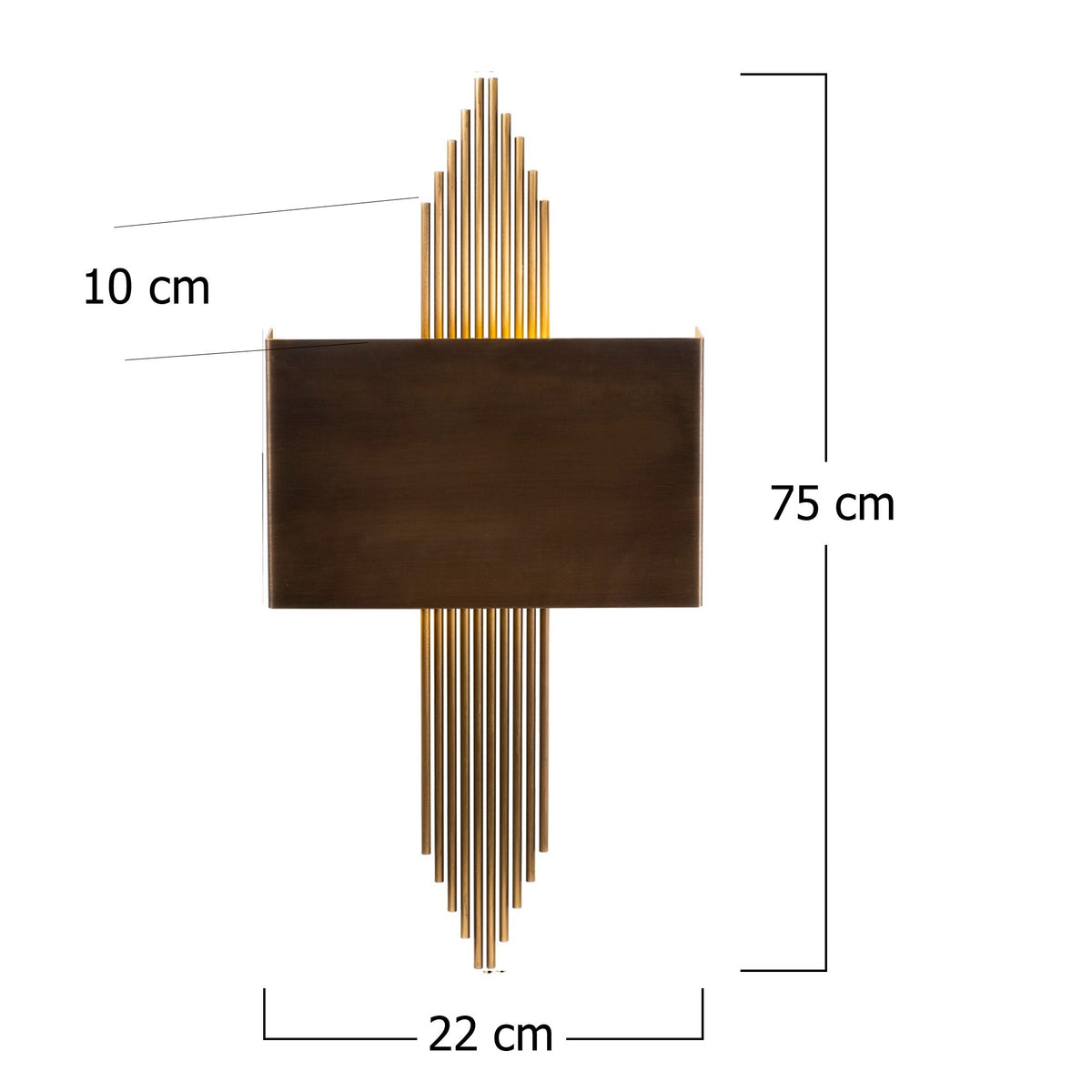 Aplique de pared metal vintage plata oro 75x10x22 cm E27 (2)