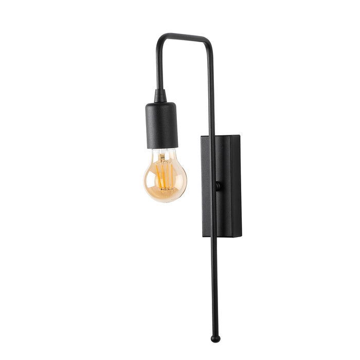 Aplique de pared metal negro 6x22x42 cm casquillo E27