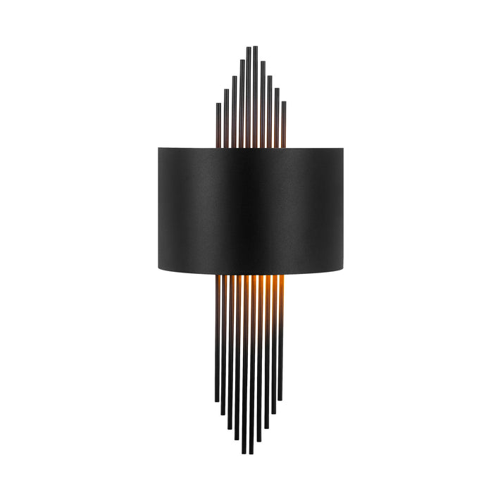 Aplique de pared curvo metal negro 75x10x22 cm casquillo E27
